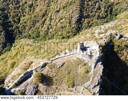 Aerial View Of Ruins Of Anevsko Kale Fortress Near Town Of Sopot, Plovdiv Region, Bulgaria