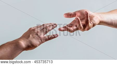 Helping Hand Concept, Support. Friendly Handshake. Two Hands, Shaking Hands. Two Hands, Helping Arm 