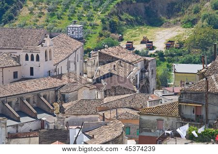 Panoraamanäkymät Tursi. Basilicata. Etelä-Italiassa.
