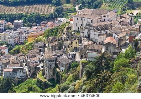 Panoraamanäkymät Tursi. Basilicata. Etelä-Italiassa.