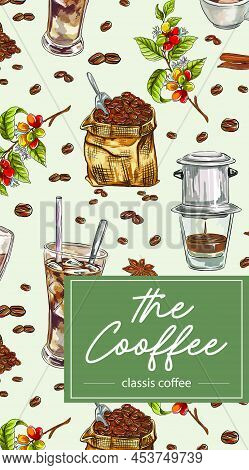 Banners For Advertising Coffee Vector Illustration. Graphic Style Elements: Label, Postcard, Sticker