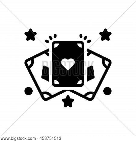 Black Solid Icon For Magical Voodoo Necromantic Miraculous Future Cards Casino Gamble Poker Game