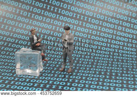 Cyber Figure Concept Looking The Moble Phone