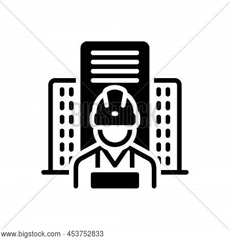 Black Solid Icon For Builders Architect Designer Planner Maker Engineer Constructor Deviser Building