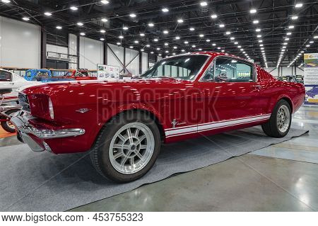 St. Petersburg, Russia - April 23, 2022: American Classic Car 