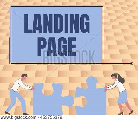 Text Showing Inspiration Landing Page. Conceptual Photo Website Accessed By Clicking A Link On Anoth
