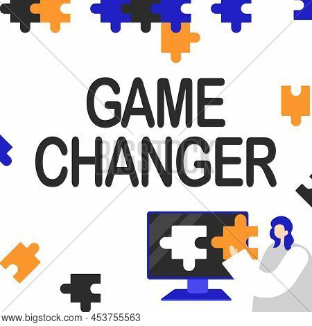Handwriting Text Game Changer. Word Written On Sports Data Scorekeeper Gamestreams Live Scores Team 