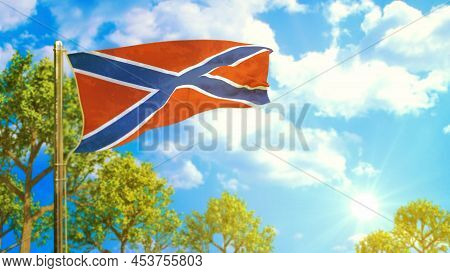 Flag Of Novorossia At Sunny Day, Good Forecast Symbol - Nature 3d Illustration