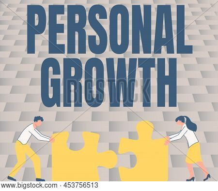 Text Caption Presenting Personal Growth. Concept Meaning Improve Develop Your Skills Qualities Learn
