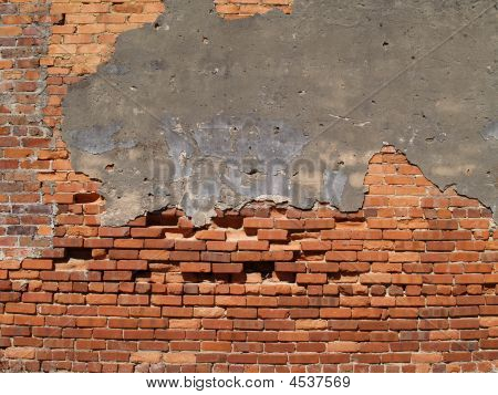 Vecchio muro di mattoni alterati