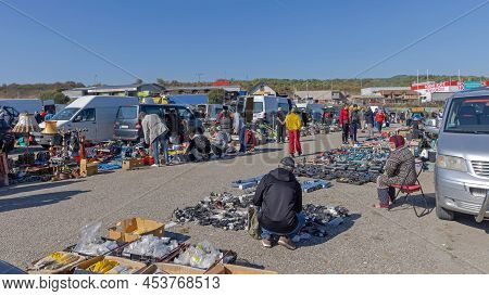 Belgrade, Serbia - October 02, 2021: Big Open Flea Market Bubanj Potok At Sunny Autumn Day.