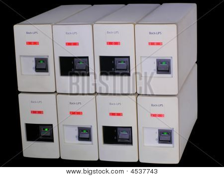 Eight Back-ups On Black Background