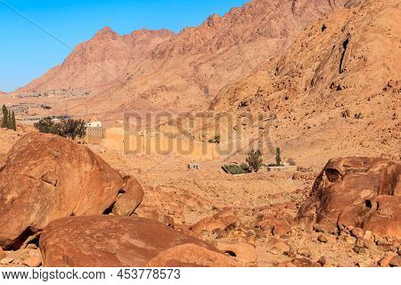 View Of Saint Catherine's Monastery (or Sacred Monastery Of The God-trodden Mount Sinai) In Sinai Pe