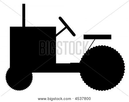 Black Silhouette Baby Toy Tractor