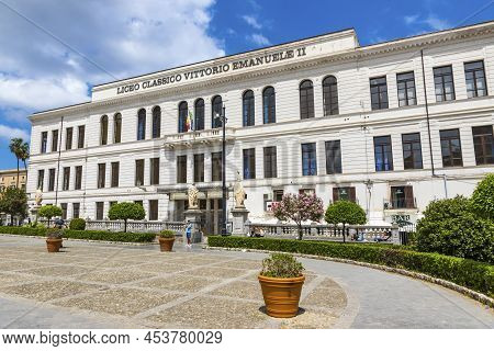 Palermo, Italy - May 10, 2018: The Vittorio Emanuele Ii State Classical High School (liceo Classico 