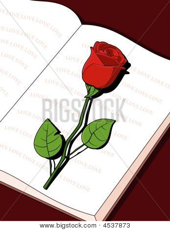 กุหลาบแดงในสมุด