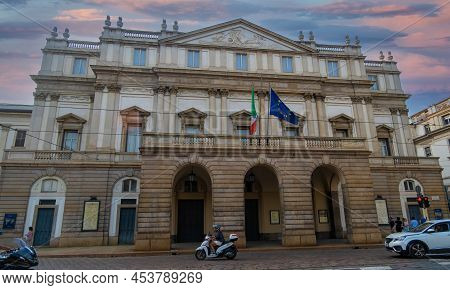 Milan, Italy - August 22, 2021: La Scala (official Name Teatro Alla Scala). This Theatre Is Regarded