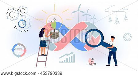 Circular Economy Symbol Sustainable Story Line Concept Manufacturing Cycle Optimal Reuse Of Resource