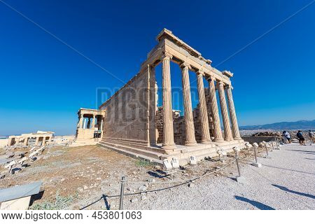 Athens, Greece - July 26, 2021: Panathenaic Stadium  Or Kallimarmaro It Is The Only Stadium In The W