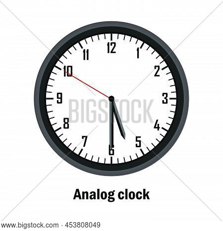 Analog Clock Time. 05-30. With White Background. Vector