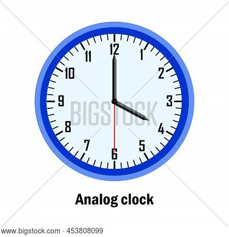 Analog Clock Time. 04-00. With White Background. Vector