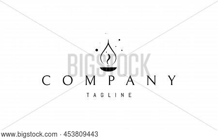 Vector Logo On Which An Abstract Image Of A Lantern In The Form Of A Drop.