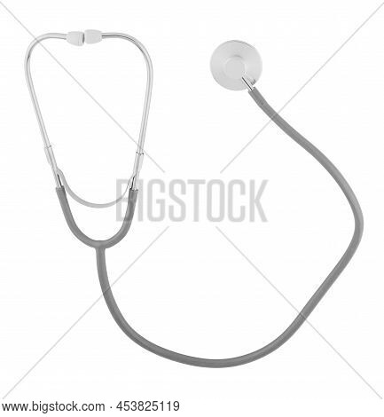 Stethophonendoscope, A Medical Diagnostic Device, On A White Background In Isolation
