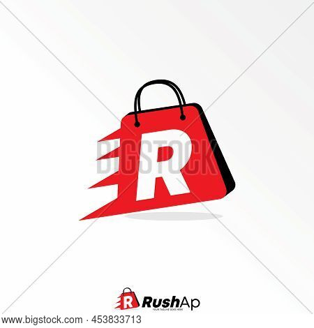 Shop Bag With Letter Or Word R Speed Font Image Graphic Icon Logo Design Abstract Concept Vector Sto