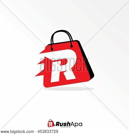 Shop Bag With Letter Or Word R Speed Font Image Graphic Icon Logo Design Abstract Concept Vector Sto