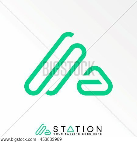 Letter Or Word Sa Line Font In Cutting Triangle Image Graphic Icon Logo Design Abstract Concept Vect