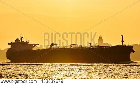 An Old Bulk Carrier Or Bulker Sails In The Sea To Trade Around The World