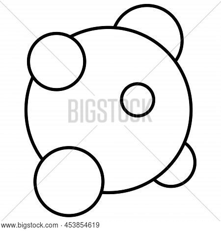 Black And White Outline Icon Of A Fat Cell. Simple Minimalistic Modern Symbol With Editable Line Thi