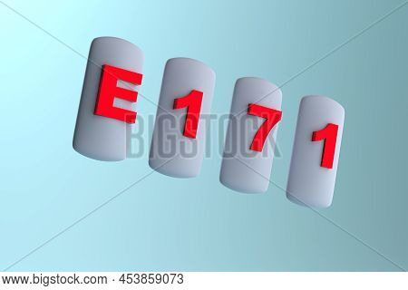 Food Additive E171 In Chewing Gums. Danger Titanium Dioxide Concept. 3d Render.