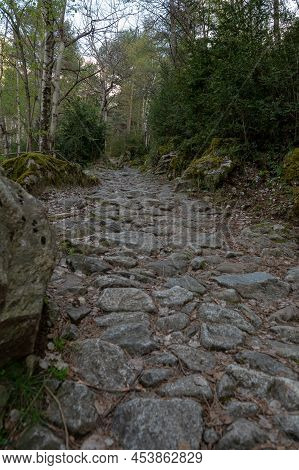 Trail At Madriu Perafita Claror Valley In Andorra,unesco World Heritage Site.