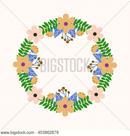 Abstract Hand Drew A Decorative Floral Frame