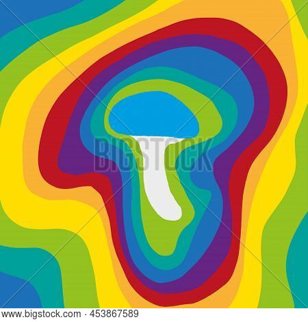 Colorful Psychedelic Mushrooms.