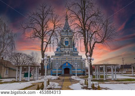 View Of The Old Historic Orthodox Church Of Alexander Nevsky From The Outside. Radyvyliv City,  Rivn