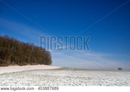 Wide Open Winter Landscape Near The Dutch Village Simpelveld