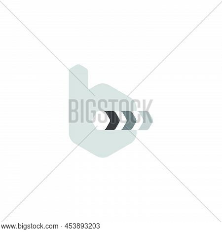 Letter B Stripe Gradient Arrows Geometric Simple Logo Vector