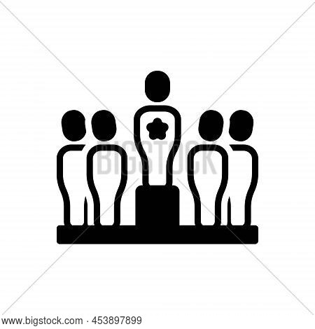 Black Solid Icon For Impressive Powerful Influential Effective Important Notable Splendid Audience P