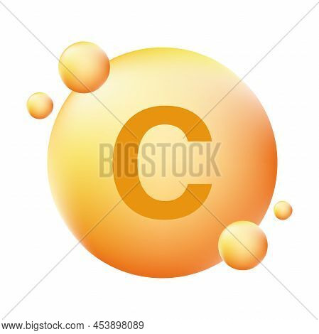 Vitamin C Shining Pill Capcule Icon Vector Beauty Treatment Nutrition Skin Care Concept For Graphic 