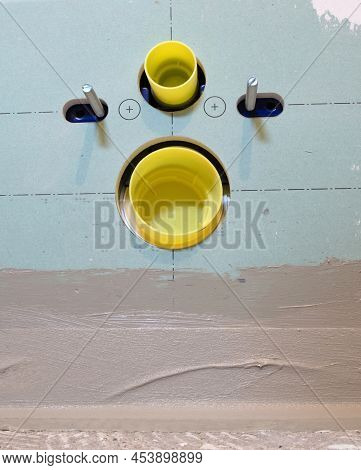 Built-in Toilet In House Bathroom Without Toilet Bowl