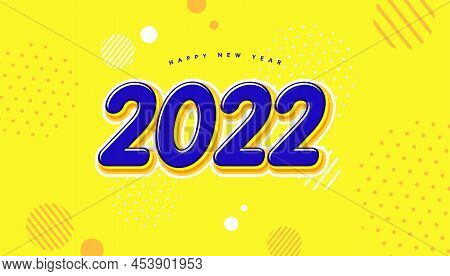 Happy New Year Text Design. Brochure Design Template, Card, Banner. Vector