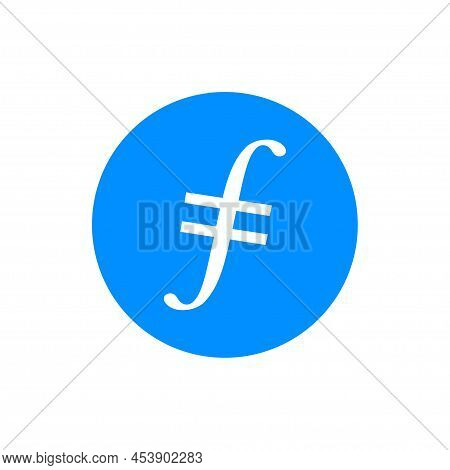 Filecoin (fil) Coin Icon Isolated On White Background.