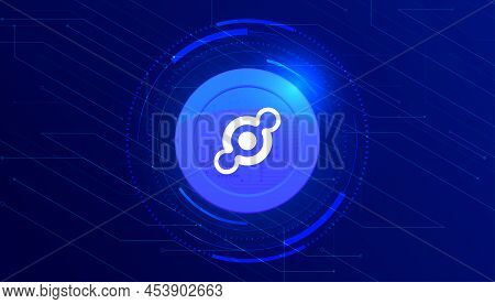 Helium (hnt) Coin Banner. Hnt Coin Cryptocurrency Concept Banner Background.