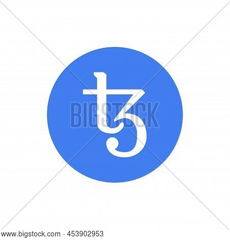 Tezos (xtz) Coin Icon Isolated On White Background.