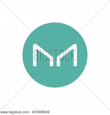 Maker (mkr) Coin Icon Isolated On White Background.