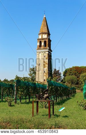 Venice, Italy - September 9, 2018: These Are The Vineyards And Campanile Di Sant Angelo In The Forme