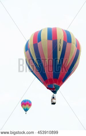 Masternon, New Zealand April, 22 2022 - People Attending Hot Air Balloon Festival In Masterton New Z