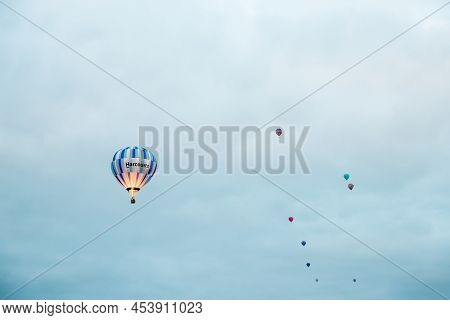 Masternon, New Zealand April, 22 2022 - People Attending Hot Air Balloon Festival In Masterton New Z